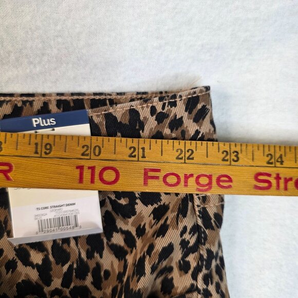 Terra & Sky Womens Plus Size 22W Core Straight Leg Leopard Print Jeans - Picture 6 of 9